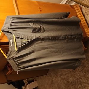 Olive green button down